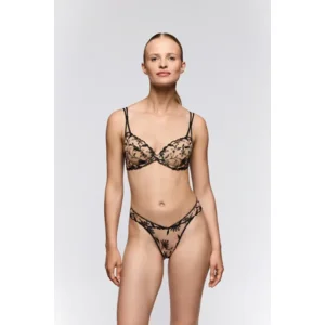 Sarda Shay string in zwart en beige