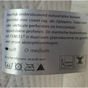 Aura Latex Hoofdkussen – Ergonomische Ondersteuning voor Zij- en Rugslapers