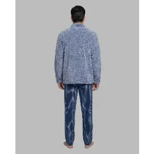 Egatex ( Soy ) Kamerjas Heren: Blauw, Fleece warm, kort model, met rits ( EGA.547 )