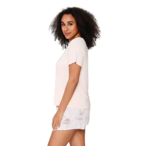 Lingadore Summer Flowers damespyjama  in abrikoos