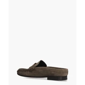 Posa Penny Loafer Wrinkle Mule Taupe Damesslippers