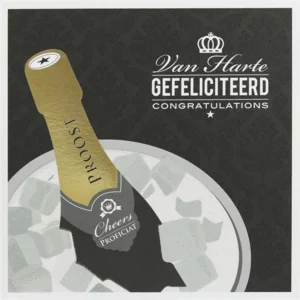 Kaart - Van harte gefeliciteerd, champagne in koeler - Glitter & Glamour - SQE.3008
