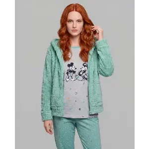 Egatex ( Senoretta ) kamerjas + Pyjama Dames: Groen kleur, warm, Mickey mousse ( EGA.544 )