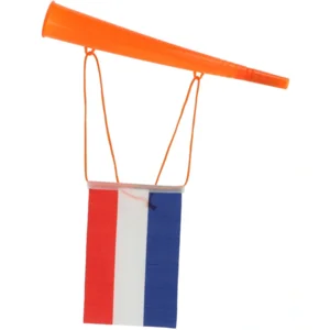 Toeter - Oranje - Met vlag Holland - 40cm