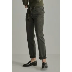 Para Mi Dames Jeans broek: Bobby, Green Smoke, Vintage denim, L30 ( PARA.432 )