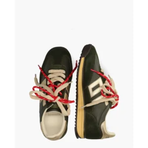 Back 70 Jogger Spongy Nappa Donkergroen Damessneakers