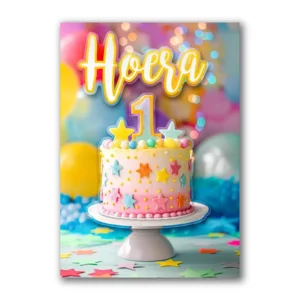 Kaart - Hoera 1 jaar - ME - GBE.2712