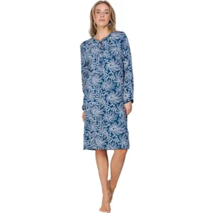 Pastunette dames Nachthemd: Blauw, lengte 105cm, Katoen ( PAS.183 )