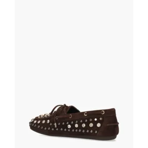 Lodi Nelly Donkerbruin Dames Veterschoenen