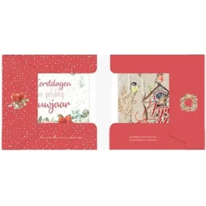 Kaarten - Kerst - Janneke Brinkman - Rode kardinaal & vogelhuis - 10st.