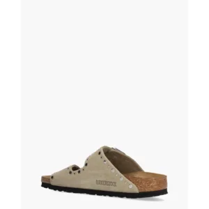 Birkenstock Arizona Rivet Border Taupe Damesslippers