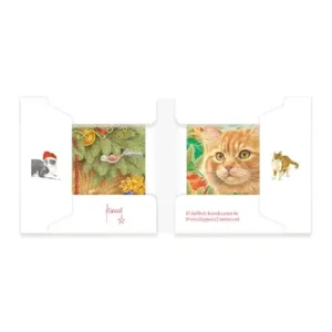 Kaarten - Kerst - Franciens katten - Onder de boom & Kerstballen - 10st.