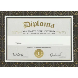 Kaart - Diploma, van harte gefeliciteerd - Glitter & Glamour - LLE.3030