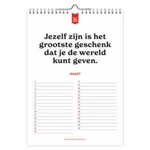 Verjaardagskalender - 365 dagen succesvol - 21x29,7cm