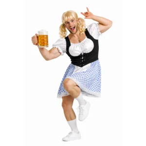 Kostuum - Der Alpenrocker - Mannendirndl - Met Pruik - L/XL