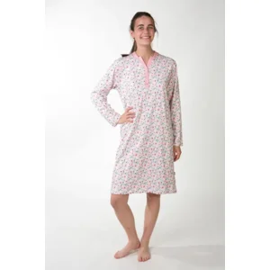 Perlina Dames nachthemd: Jade B 100cm, Roze, Brushed ( LINA.140 )