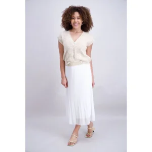 Signe Nature Kleed: Beige Cardigan SIGNE.1374