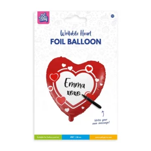 Folieballon - Hart - Rood - Beschrijfbaar - 46cm