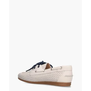 Si Zerrin Off-White/Donkerblauw Dames Veterschoenen