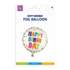 Folieballon - Happy Birthday - Confetti - 46cm