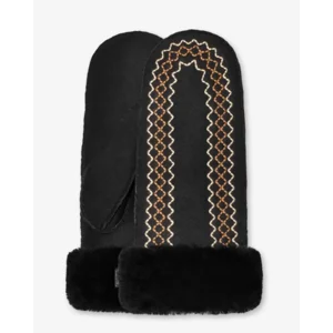 UGG Atherson Embroidered Mitten Black Dameswanten