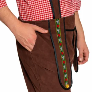 Lederhose - Johann - Bruin - Kort - Verstelbare bretels - L