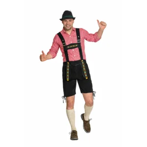 Lederhose - Johann - Zwart - Kort - Verstelbare bretels - M
