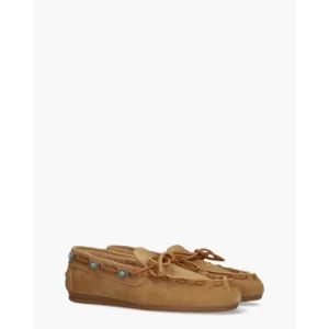 Posa Boat Loafer Western Lichtbruin Dames Veterschoenen