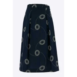 Signe Nature lange rok: Blauw / ecru ( Signe.1359 )