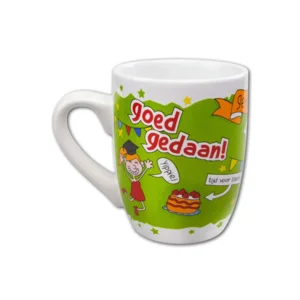 Mok - Cartoon - Geslaagd, goed gedaan - Groen
