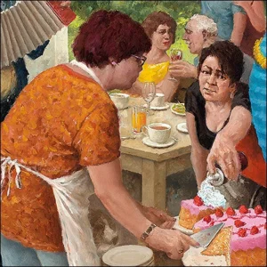 Kaartenmapje - 2 x 4 designs - Marius van Dokkum - Tuinfeest - 12x12cm