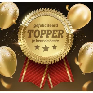 Kaart - Gefeliciteerd topper, je bent de beste - Muziek & licht - VBE.7014