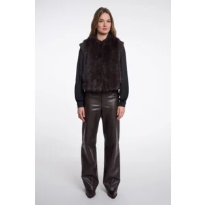 Rino & Pelle bodywarmer: Alvita, Peated ( Bruin ) kleur, bont ( RINO.114 )