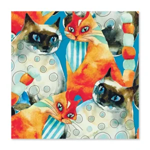 Kaart - Siamese & oranje katten - Galleria - VB0.3055