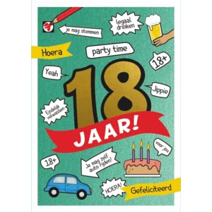 Kaart - 18 jaar! Party time - ME - GBE.0105