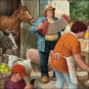 Kaartenmapje - 2 x 4 designs - Marius van Dokkum - Tuinfeest - 12x12cm