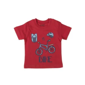 Babybol rode jongens tshirt fiets