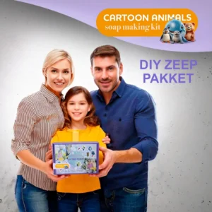 Zeep pakket Cartoon diertjes 1KG zeepbasis + 3X10 ml kleurstof + 1X10 ml geurolie + 1 vorm