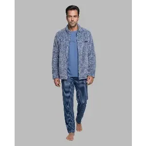 Egatex ( Soy ) Kamerjas Heren: Blauw, Fleece warm, kort model, met rits ( EGA.547 )