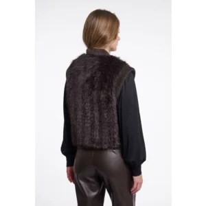 Rino & Pelle bodywarmer: Alvita, Peated ( Bruin ) kleur, bont ( RINO.114 )