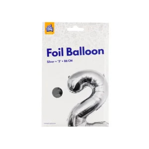 Folieballon - 2 jaar - Zilver - 86cm - Zonder vulling