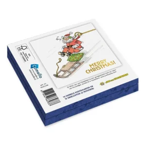 Kaarten - Kerst - Jan van Haasteren - Fiets & kerstman van slee - 10st.