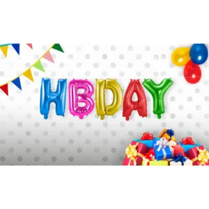Folieballonnen - HBDAY - 5dlg. - Niet voor helium