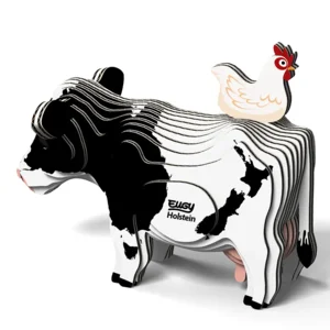 Bouwpakket - Eugy 3D - Boerderijdier - Holstein Friese koe met kip - 23st. - 8,5x5x6,8cm - Karton - 6+