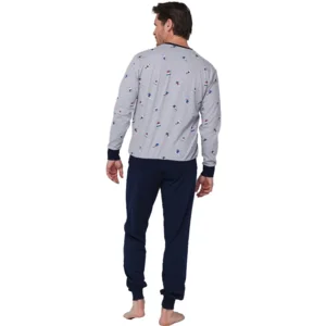 Pastunette Heren pyjama: Grijs, Skimotieven 5 pas.113