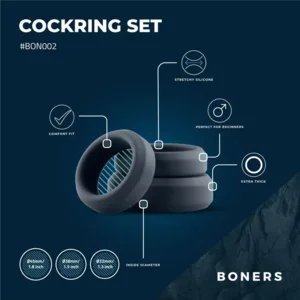 Boners Set Van 3 Platte Siliconen Cockringen