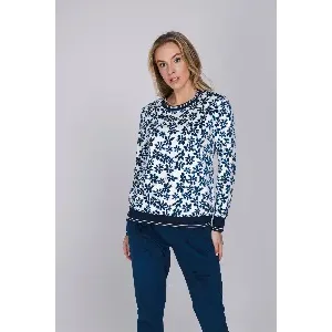 Pastunette Pyjama Dames: Blauw, Gebloemd, Fleece ( 100021 )