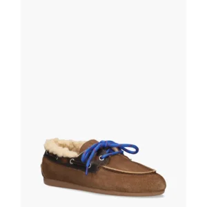 Posa Boat Loafer Brushed Fur Bruin Dames Veterschoenen