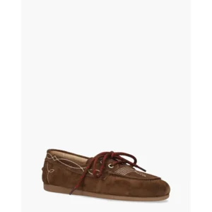 Posa Boat Loafer Prairie Donkerbruin Dames Veterschoenen