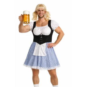 Kostuum - Der Alpenrocker - Mannendirndl - Met Pruik - L/XL